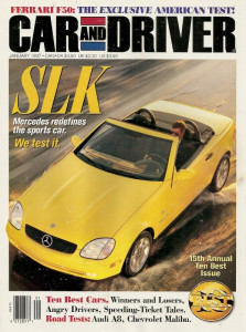 CAR & DRIVER 1997 JAN - FERRARI F50, AUDI A8, XJ6, F1